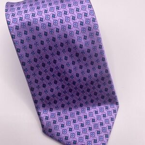 Ermenegildo Zegna Lavender and Blue Patterned Printed Tie